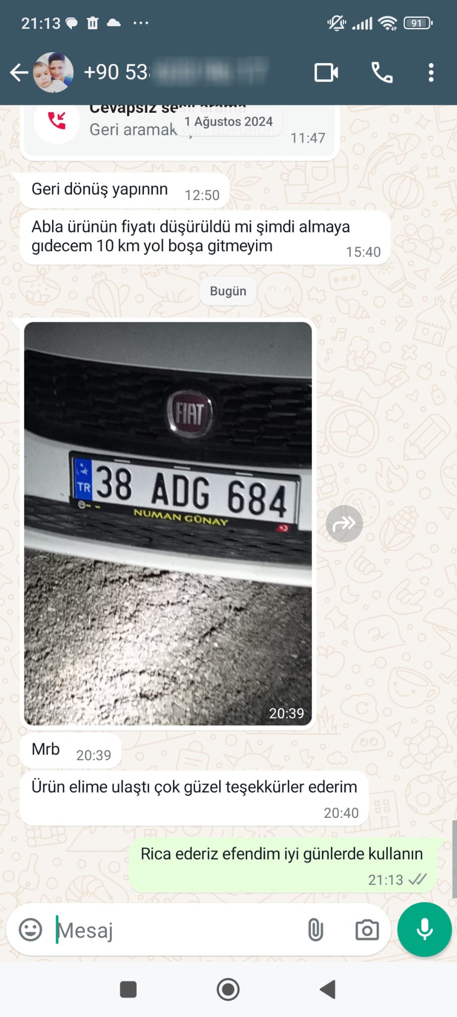 whatsapp müşteri memnuniyeti